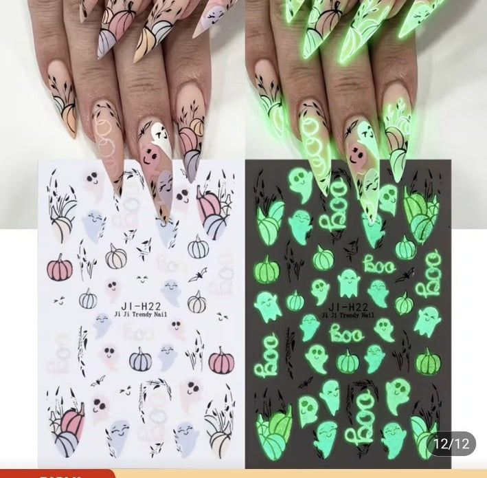 Original supplier sticker sheet and nail examples JI-H22