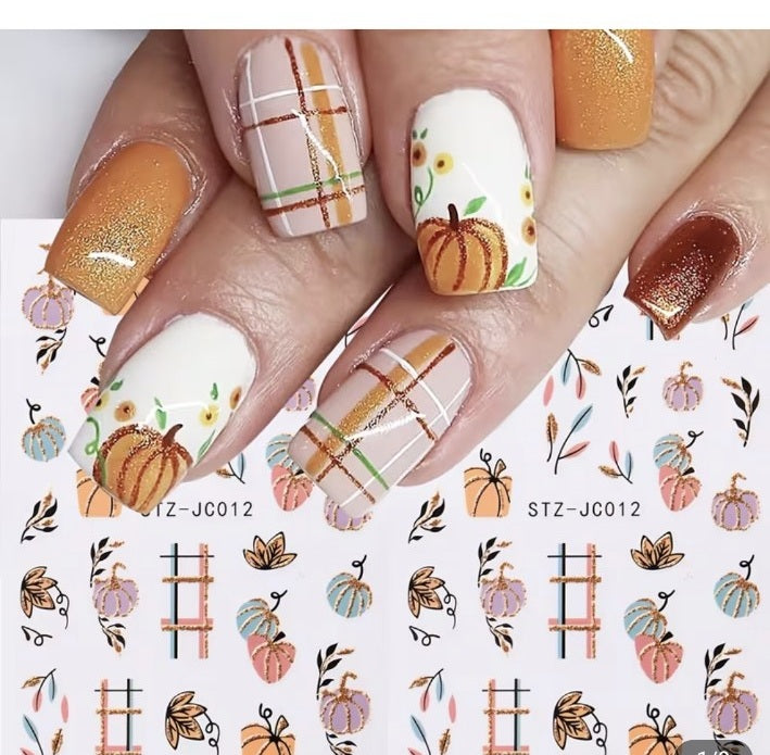 Original supplier sticker sheet and nail examples STZ-JC012