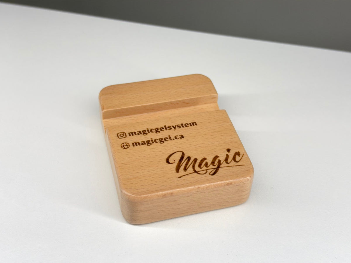 Magic Gel wooden display stand