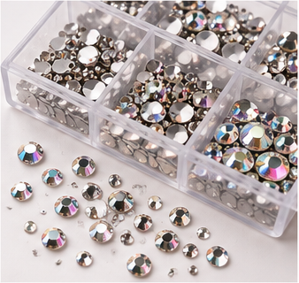 Rhinestones gems and crystals nail art