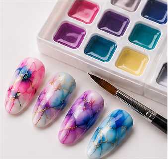 Watercolor nail art